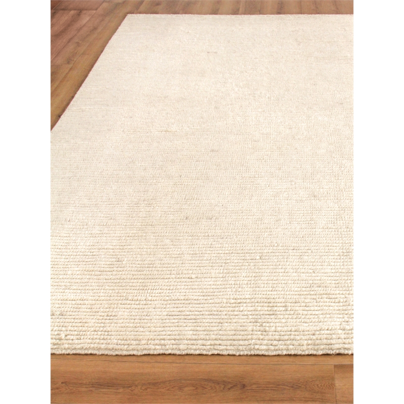 Kaza Hand-Knotted New Zealand Wool White/Ivory 2'x3' Area Rug