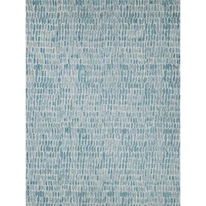 Ink Blot Hand-Tufted New Zealand Wool Turquoise 5'x8' Area Rug