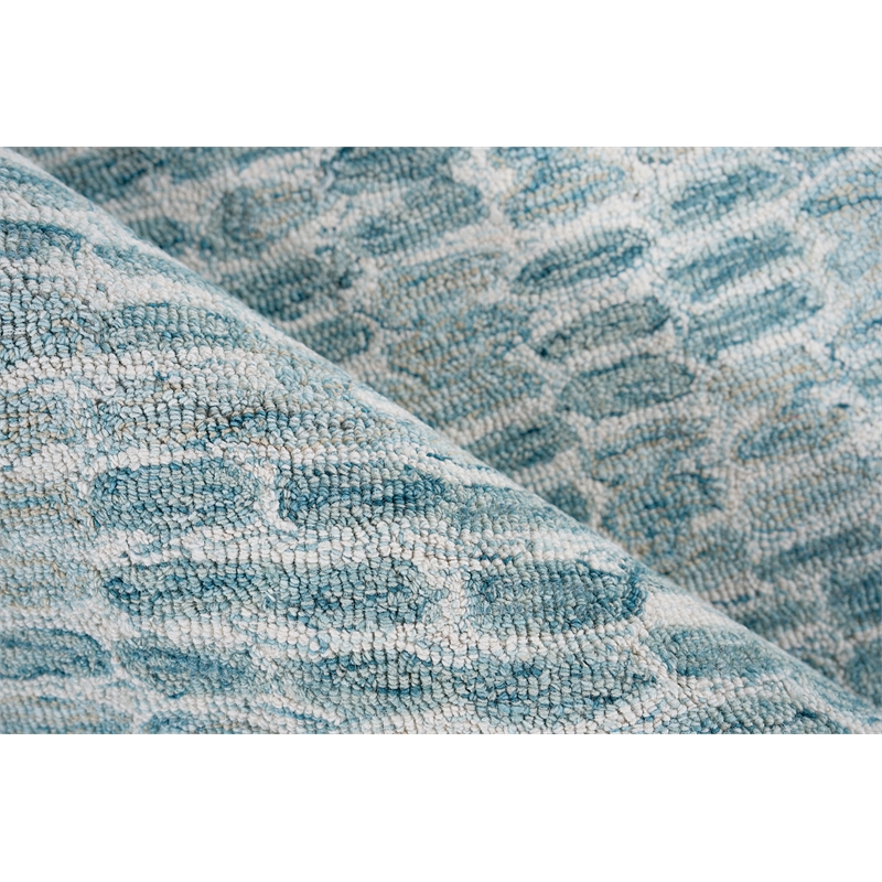 Ink Blot Hand-Tufted New Zealand Wool Turquoise 9'x12' Area Rug