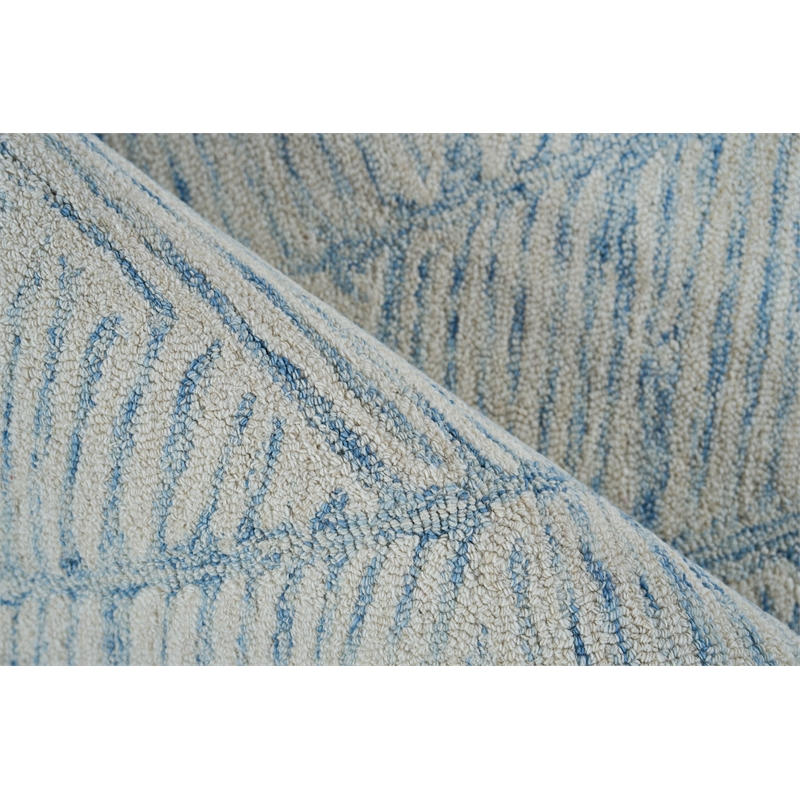 Kascata Hand-Tufted New Zealand Wool Blue/Ivory 4'x6' Area Rug