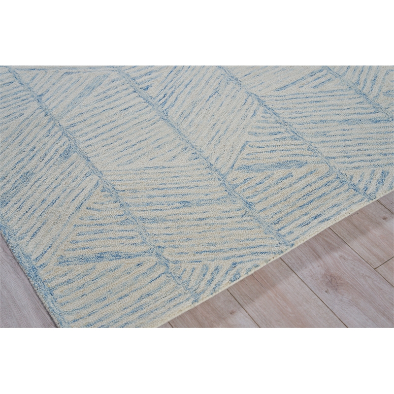 Kascata Hand-Tufted New Zealand Wool Blue/Ivory 5'x8' Area Rug