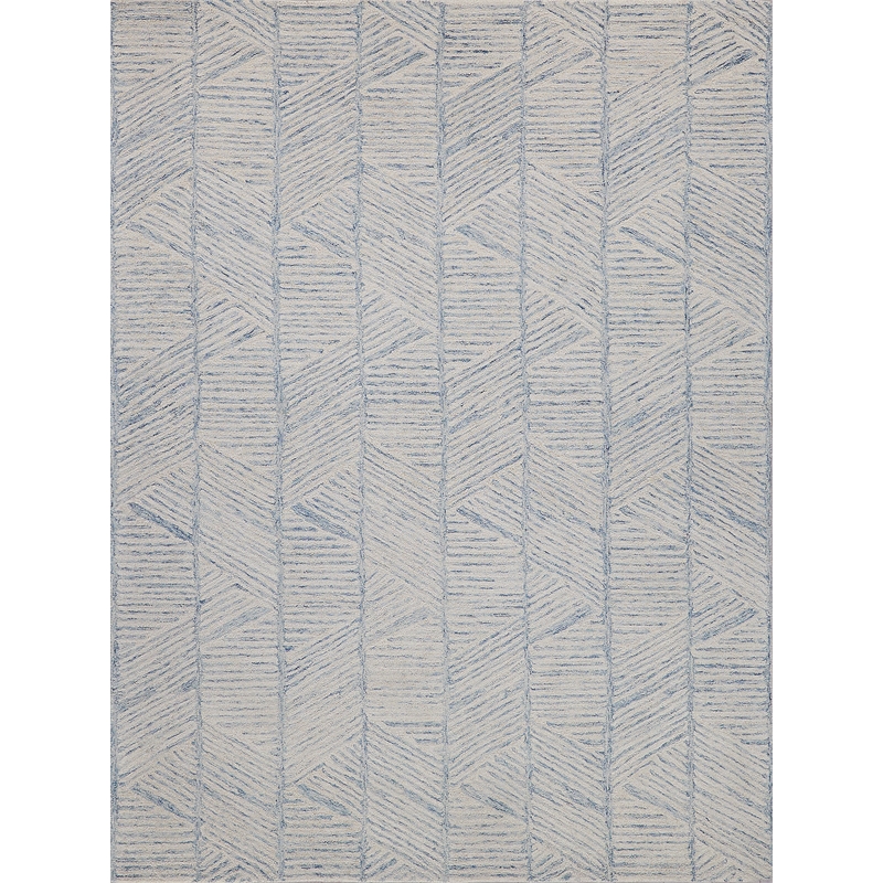 Kascata Hand-Tufted New Zealand Wool Blue/Ivory 5'x8' Area Rug