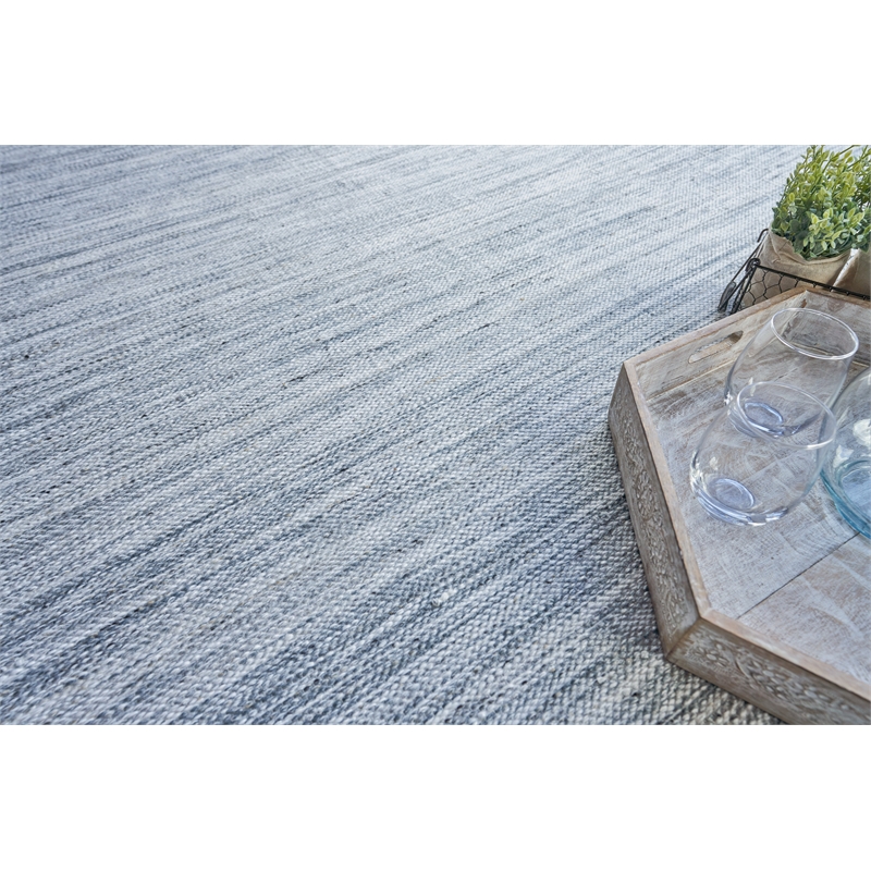 Kashmir Flatweave Pet Aqua/Gray 3'x5' Area Rug