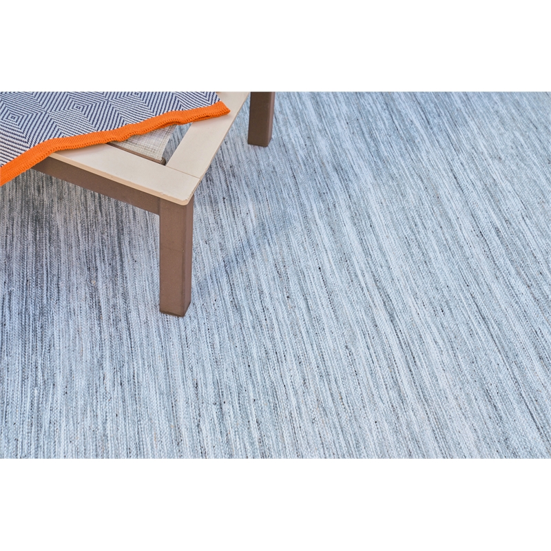 Kashmir Flatweave Pet Aqua/Gray 6'x9' Area Rug
