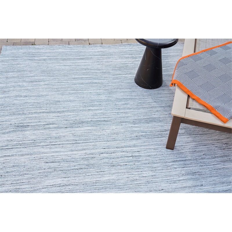 Kashmir Flatweave Pet Aqua/Gray 8'x10' Area Rug