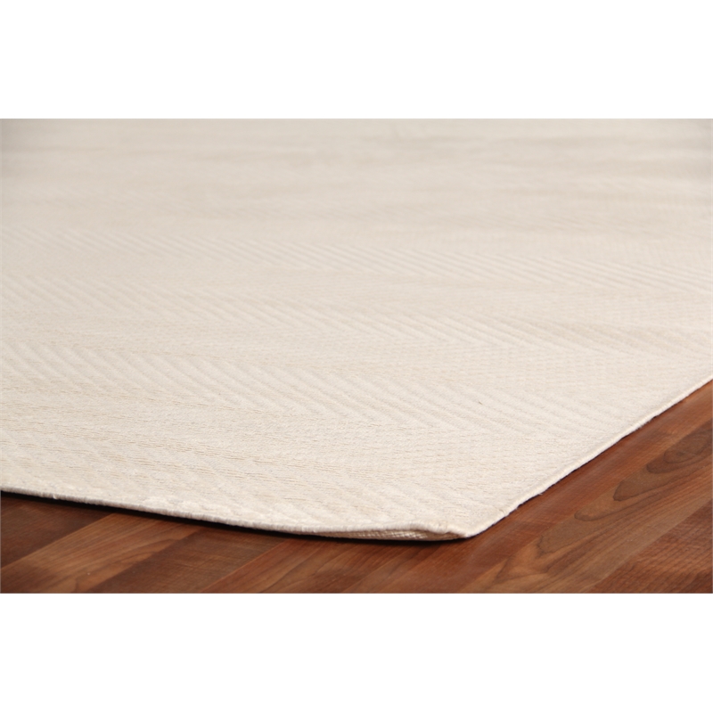 Honeycomb Handloomed Viscose White 8'x10' Area Rug