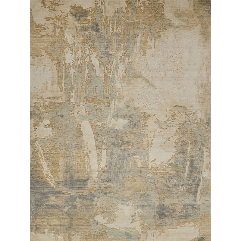 Infinity Power Loom Wool/Nylon Silver/Gray 10'x14' Area Rug