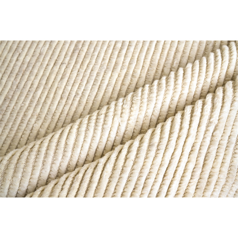 Kaza Hand-Knotted New Zealand Wool White/Ivory 9'x12' Area Rug