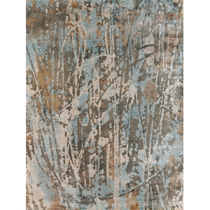Koda Handloomed Bamboo Silk Blue/Brown 10'x14' Area Rug