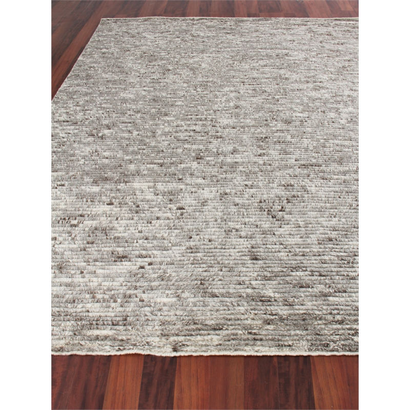Kaza Hand-Knotted New Zealand Wool Gray/Ivory 2'x3' Area Rug