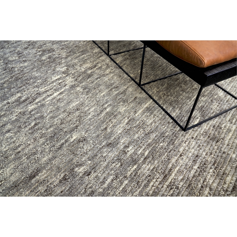 Kaza Hand-Knotted New Zealand Wool Gray/Ivory 2'x3' Area Rug