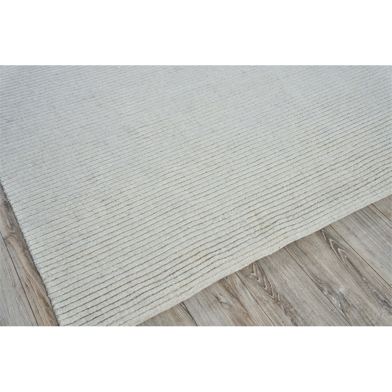 Kaza Handloomed New Zealand Wool Ivory 8'x10' Area Rug