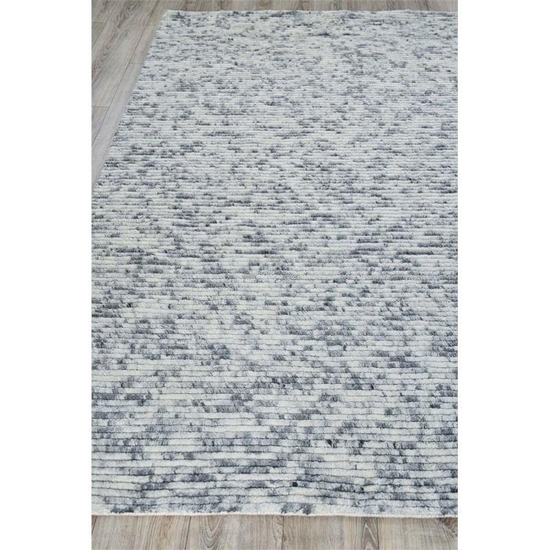 Kaza Handloomed New Zealand Wool Ivory/Light Gray 8'x10' Area Rug