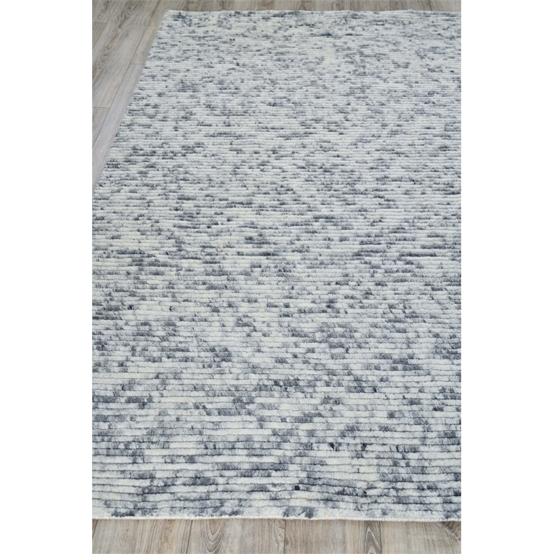 Kaza Handloomed New Zealand Wool Ivory/Light Gray 9'x12' Area Rug