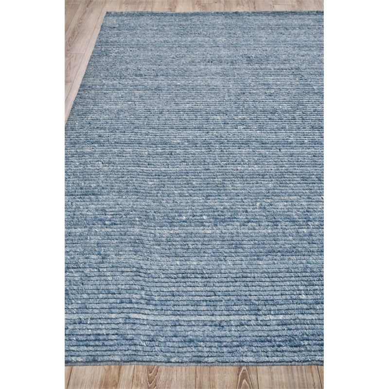 Kaza Handloomed New Zealand Wool Blue 10'x14' Area Rug