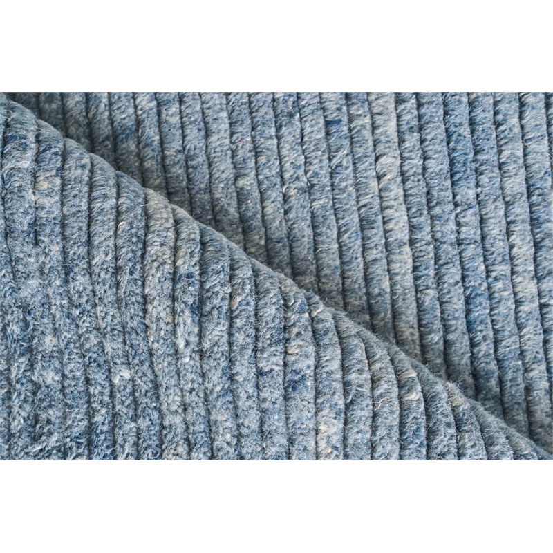 Kaza Handloomed New Zealand Wool Blue 10'x14' Area Rug