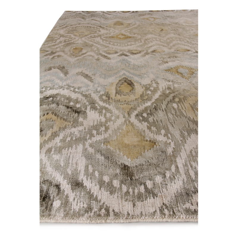 Koda Handloomed Bamboo Silk Gray 8'x10' Area Rug
