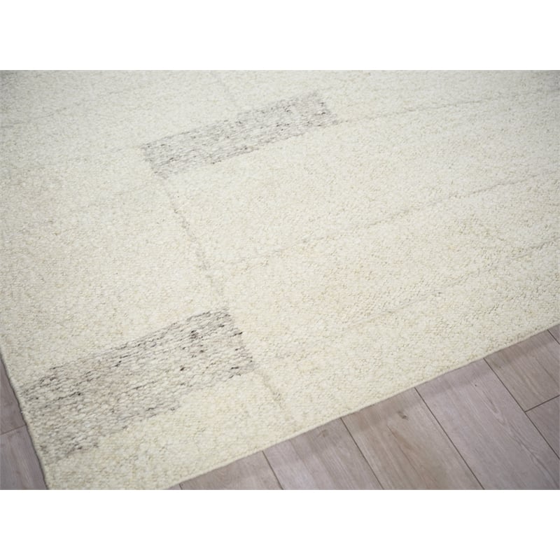 Kokomo Flatweave New Zealand Wool Ivory/Gray 9'x12' Area Rug