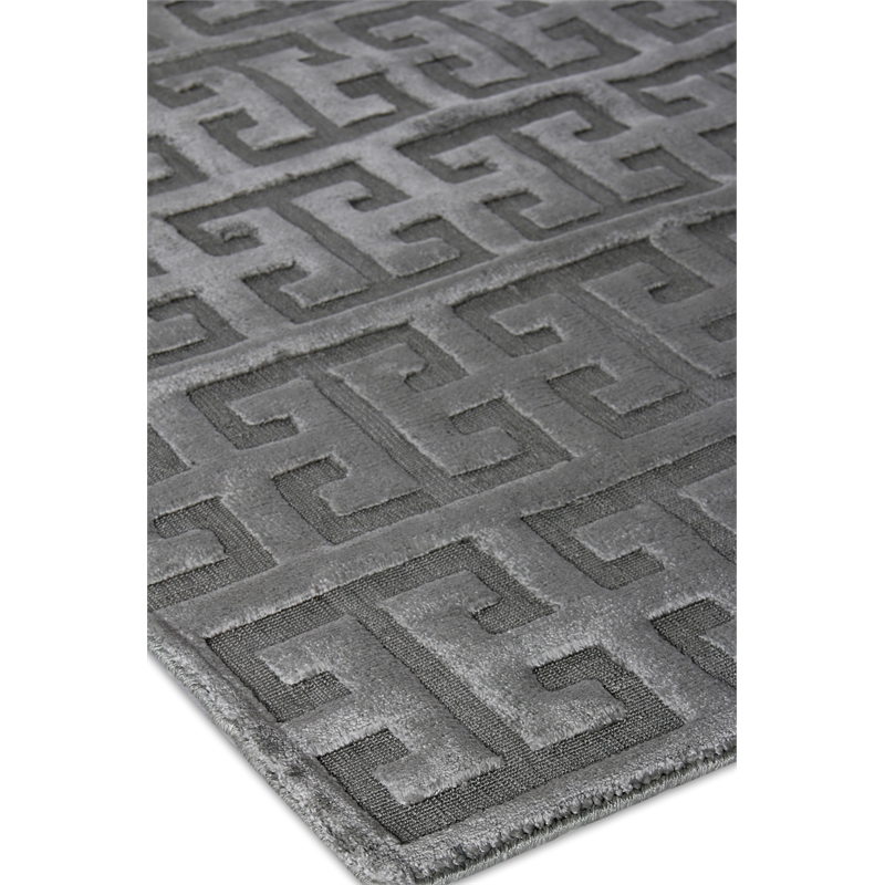 Kingsley Handloomed Bamboo Silk Aqua 8'x10' Area Rug