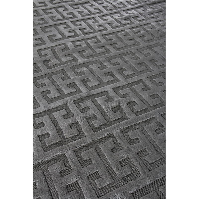 Kingsley Handloomed Bamboo Silk Aqua 8'x10' Area Rug