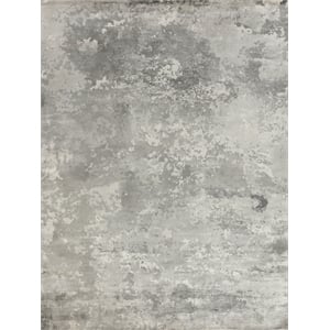Koda Handloomed Bamboo Silk Silver 10'x14' Area Rug