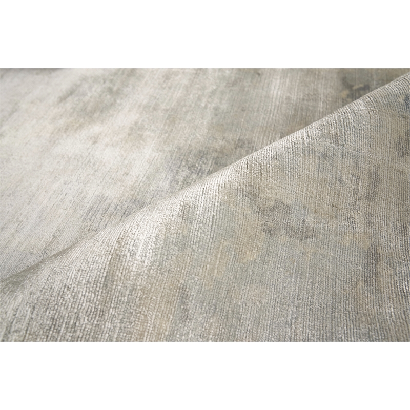 Koda Handloomed Bamboo Silk Silver/Blue 12'x17'4