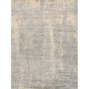 Koda Handloomed Bamboo Silk Silver/Blue 12'x17'4&quot Area Rug