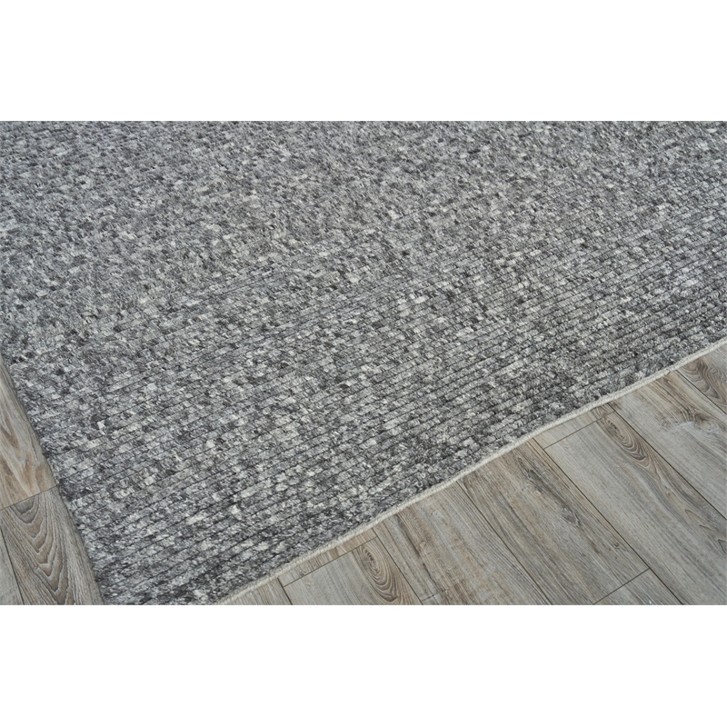 Kaza Handloomed New Zealand Wool Charcoal/Gray 2'x3' Area Rug