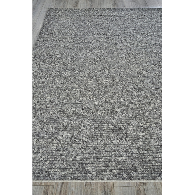 Kaza Handloomed New Zealand Wool Charcoal/Gray 2'x3' Area Rug