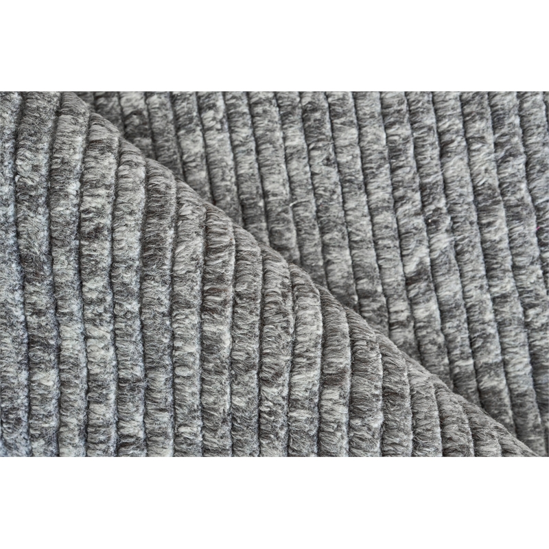 Kaza Handloomed New Zealand Wool Charcoal/Gray 2'x3' Area Rug