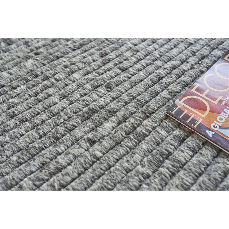 Kaza Handloomed New Zealand Wool Charcoal/Gray 2'x3' Area Rug