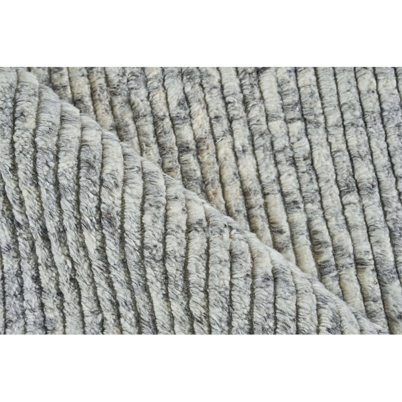 Kaza Handloomed New Zealand Wool Ivory/Silver 12'x15' Area Rug