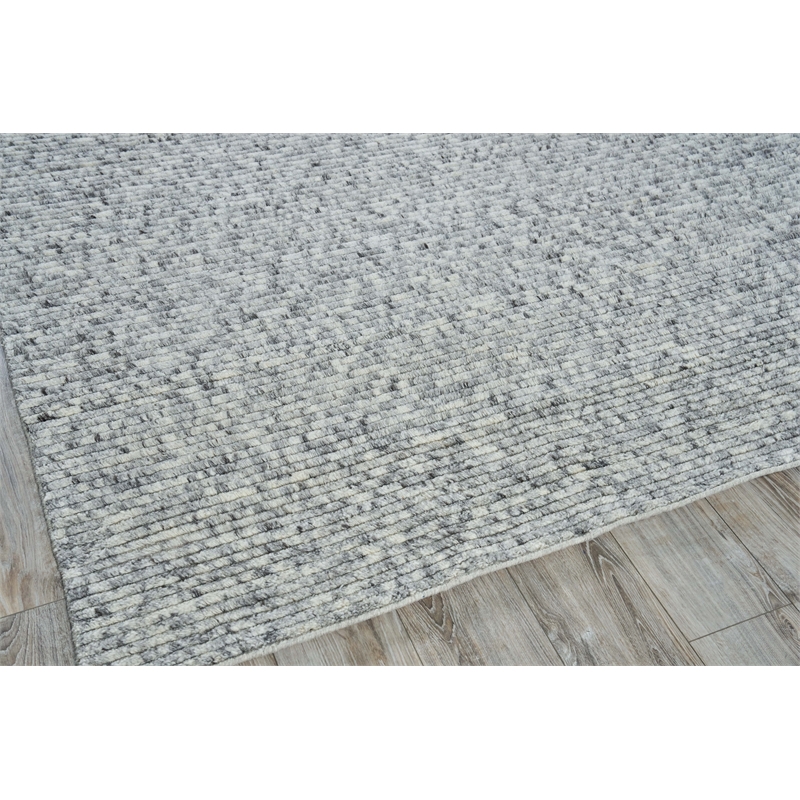 Kaza Handloomed New Zealand Wool Ivory/Silver 2'x3' Area Rug