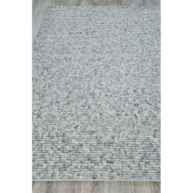 Kaza Handloomed New Zealand Wool Ivory/Silver 2'x3' Area Rug