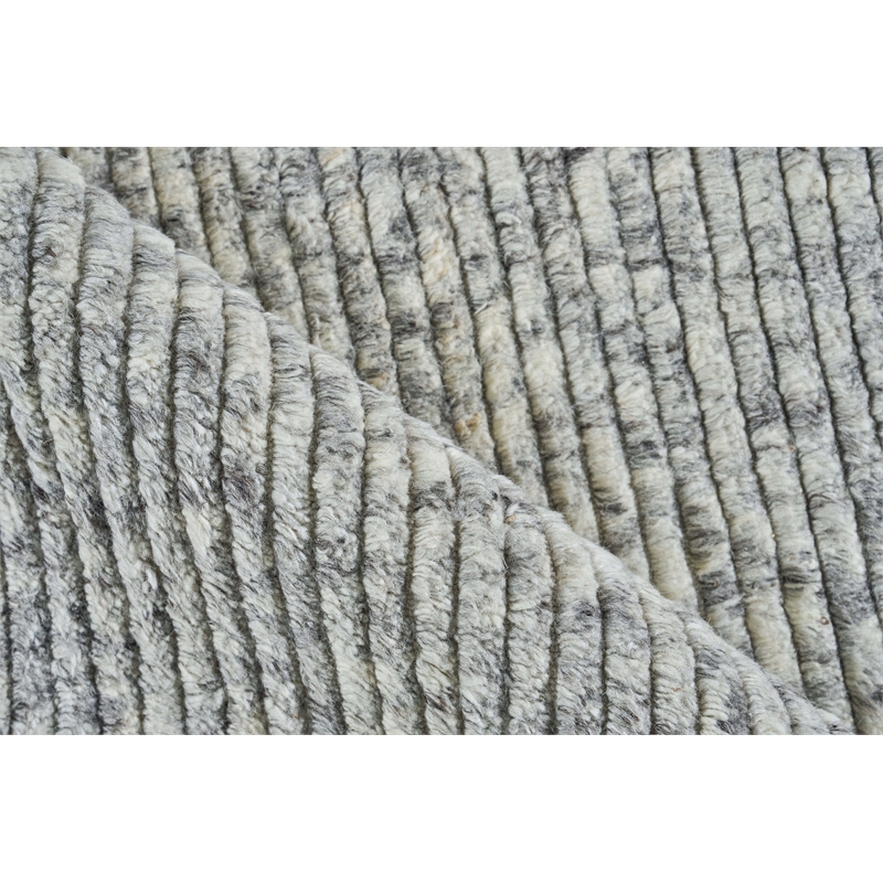 Kaza Handloomed New Zealand Wool Ivory/Silver 2'x3' Area Rug