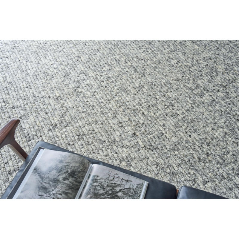Kaza Handloomed New Zealand Wool Ivory/Silver 2'x3' Area Rug