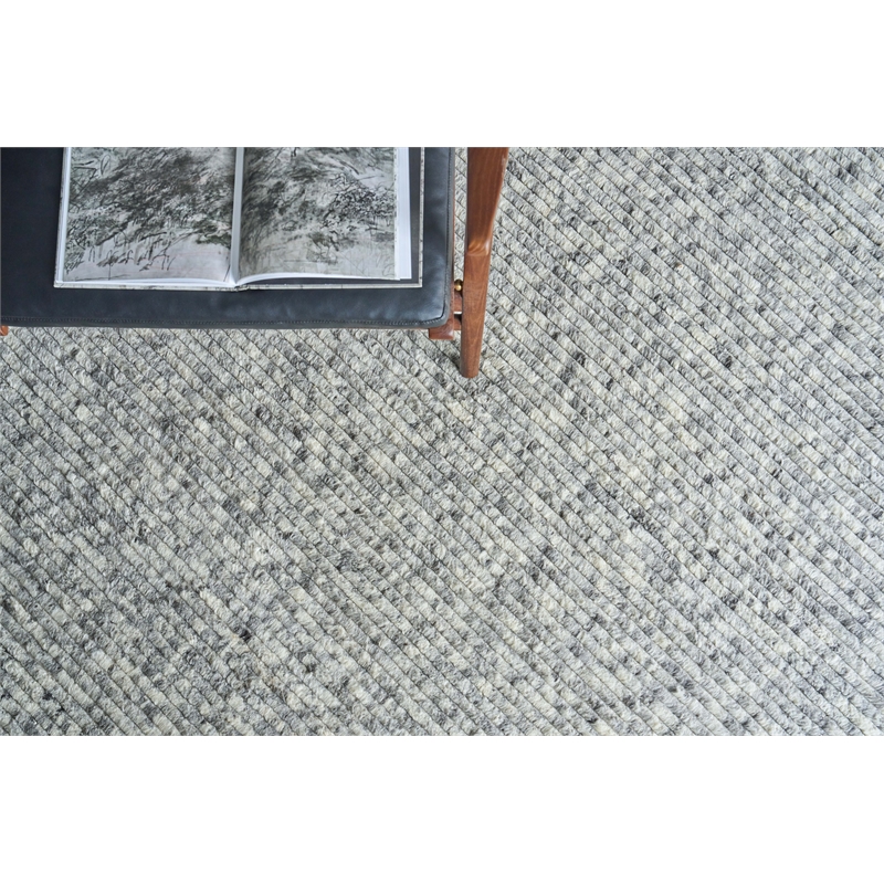 Kaza Handloomed New Zealand Wool Ivory/Silver 6'x9' Area Rug
