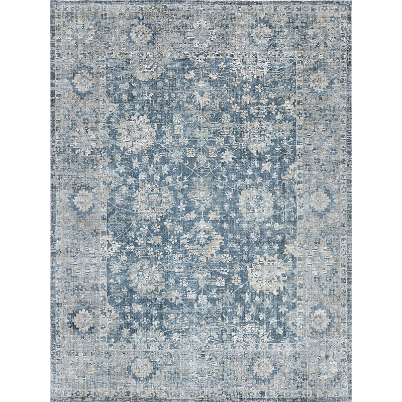 Kensington Handloomed Wool/Bamboo Silk Navy 10'x14' Area Rug