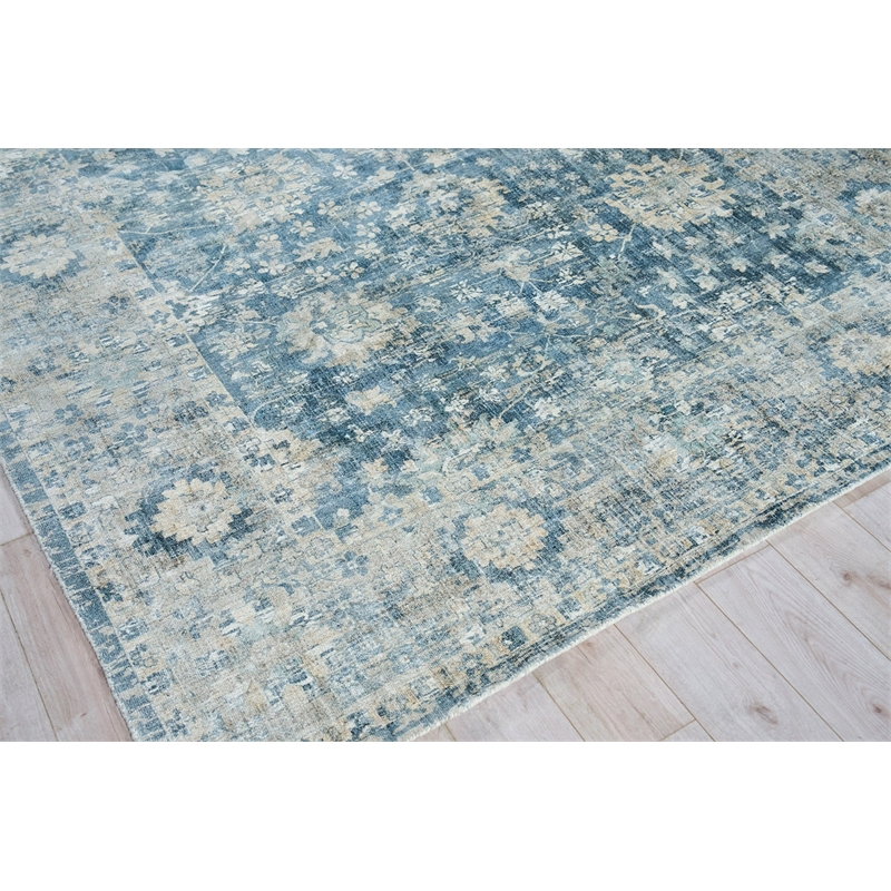 Kensington Handloomed Wool/Bamboo Silk Navy 14'x18' Area Rug