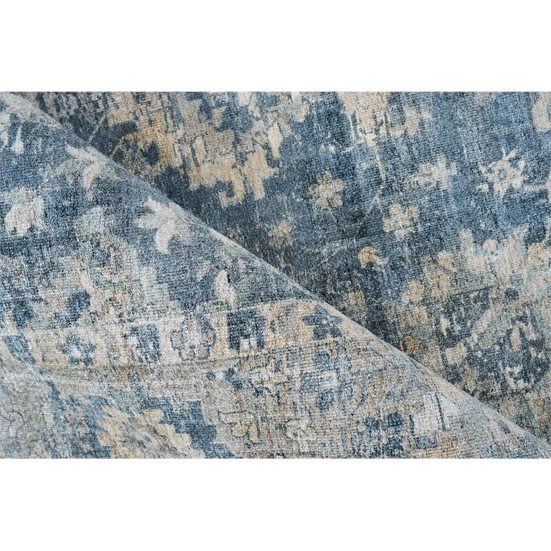 Kensington Handloomed Wool/Bamboo Silk Navy 14'x18' Area Rug