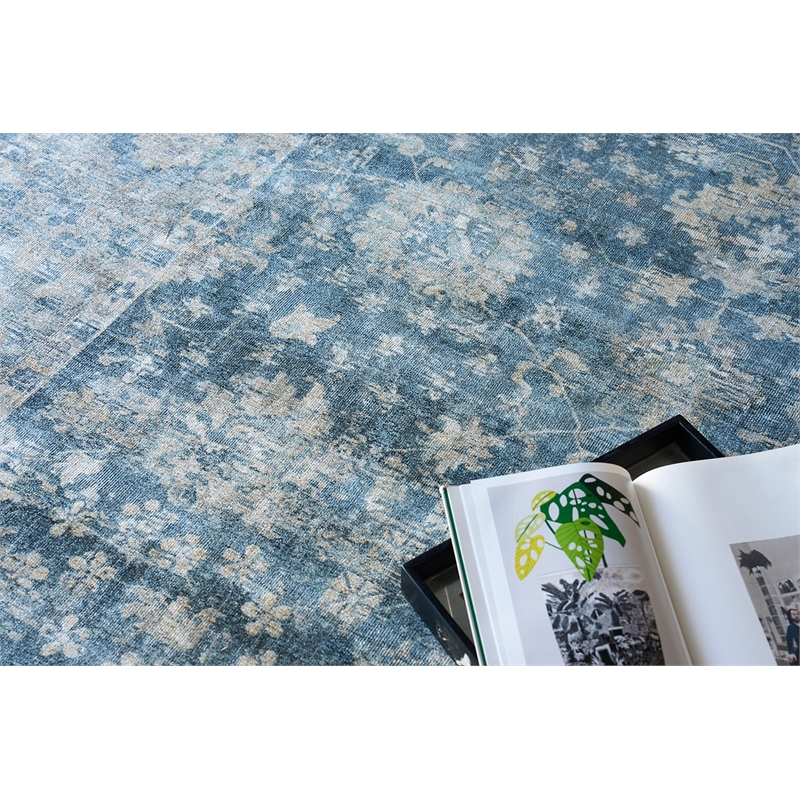 Kensington Handloomed Wool/Bamboo Silk Navy 14'x18' Area Rug