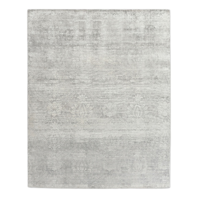 Koda Handloomed Bamboo Silk Blue/Gray 8'x10' Area Rug
