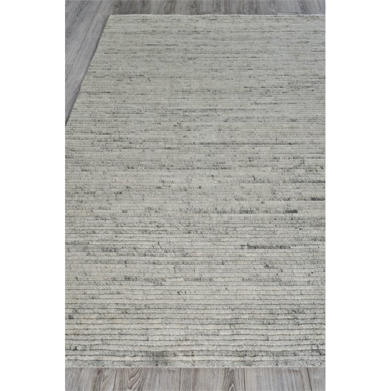 Kaza Handloomed New Zealand Wool Ivory/Gray 2'x3' Area Rug