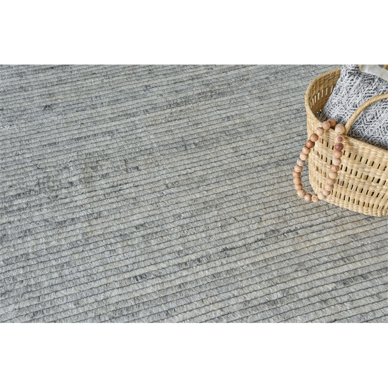 Kaza Handloomed New Zealand Wool Ivory/Gray 2'x3' Area Rug