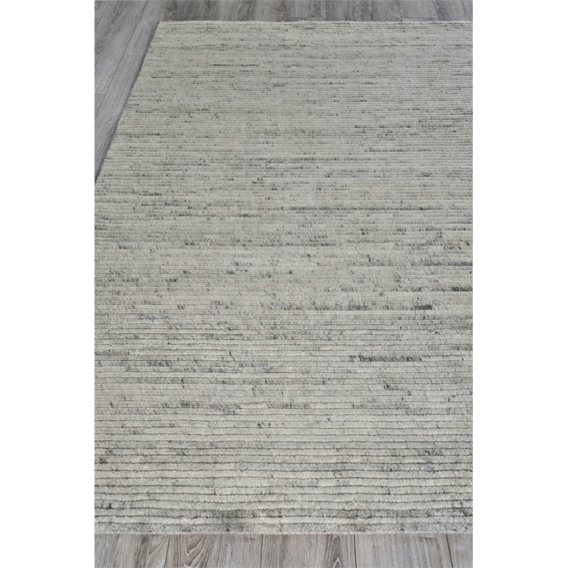 Kaza Handloomed New Zealand Wool Ivory/Gray 9'x12' Area Rug