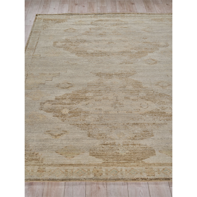 Kingston Hand-Knotted Wool Tan/Beige 9'x12' Area Rug