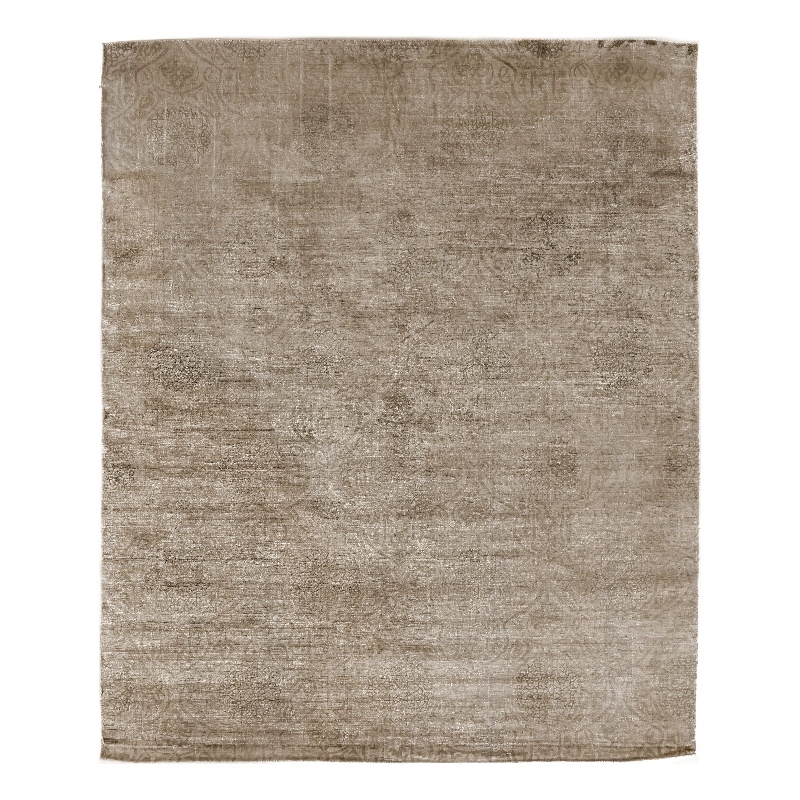 Koda Handloomed Bamboo Silk Stone 9'x12' Area Rug
