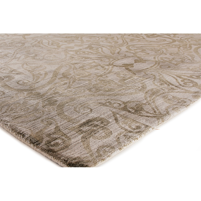 Koda Handloomed Bamboo Silk Light Beige 9'x12' Area Rug