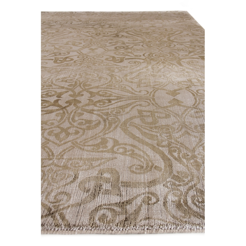 Koda Handloomed Bamboo Silk Light Beige 9'x12' Area Rug
