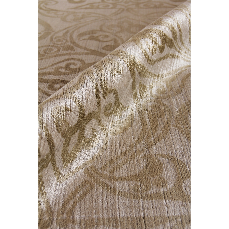 Koda Handloomed Bamboo Silk Light Beige 9'x12' Area Rug